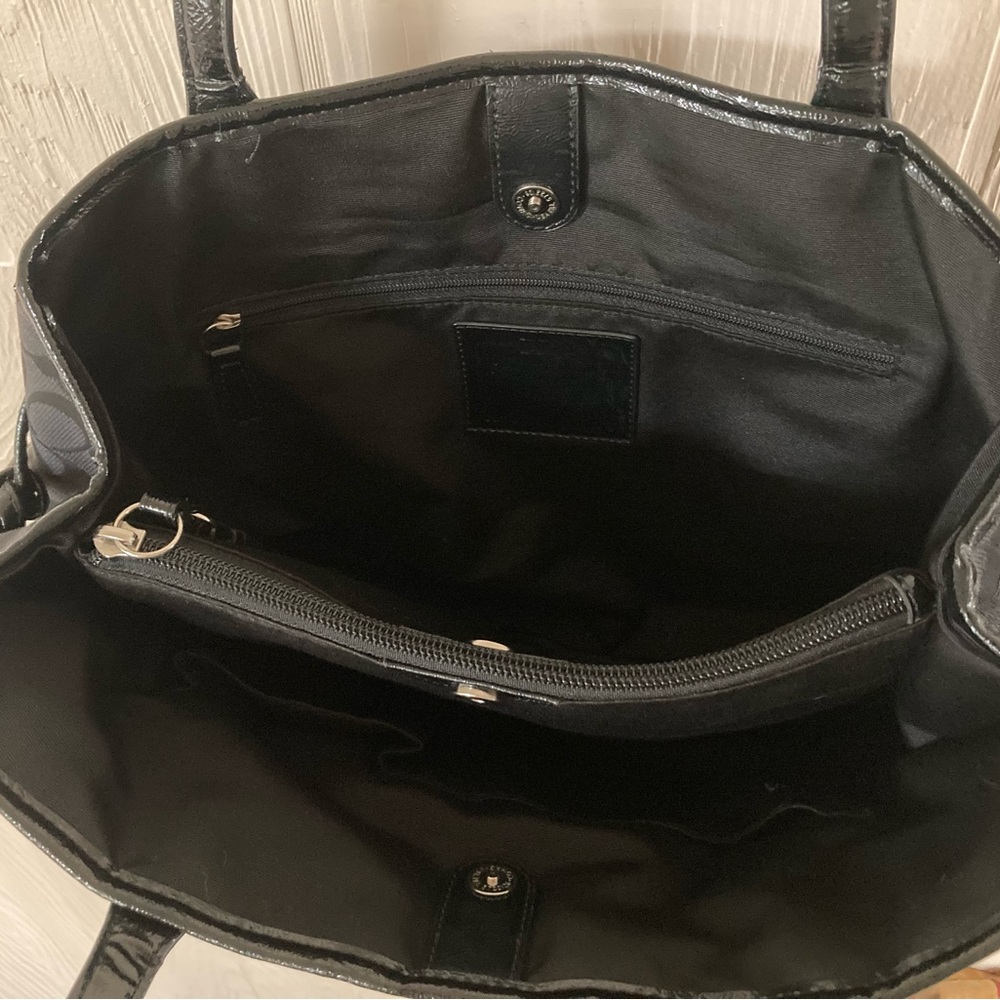 Coach Signature Stripe Python Print Carryall Hand… - image 5